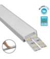 GLOBOSTAR® ALP-LINEAR ALIENA 70809-1M Επιφανειακό Προφίλ Αλουμινίου με Λευκό Γαλακτερό Πατητό Κάλυμμα για Ταινίες LED IP20 - Ασημί & Λευκό - Μ100 x Π2.4 x Υ1.1cm